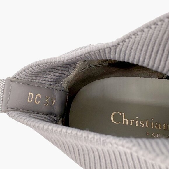 Dior Walk'n'Dior High Top Sneakers Size 39 US 9 Women's Gray Oblique Logo Sock - Picture 12 of 12